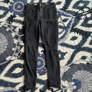 GAP 1969 Faded Black Distressed Jeans